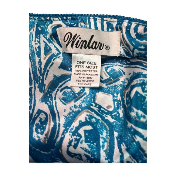 Vintage Blue Nylon Winlar Caftan, Mumu, Dress, One Size Tribal - Picture 7 of 8